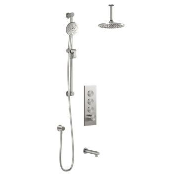 TB3 Ensemble de douche RoundOne 60 po Nickel pur PVS