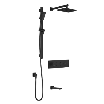 TB3 Ensemble de douche avec valve à boutons-poussoirs Moroka 60 po Noir mat