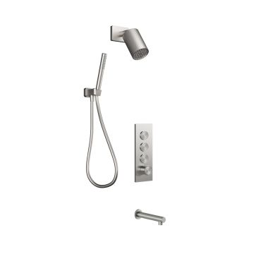 TB5 Ensemble de douche à boutons-poussoirs Folo (sans valve) 60 po Nickel pur PVS