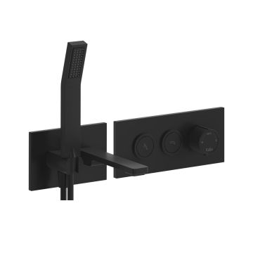 Robinet mural pour baignoire à boutons-poussoirs Kareo 1/2 po Noir mat