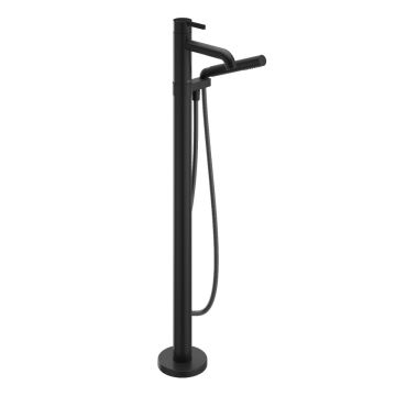 Robinet de plancher pour baignoire avec douchette Basico 60 po Noir mat