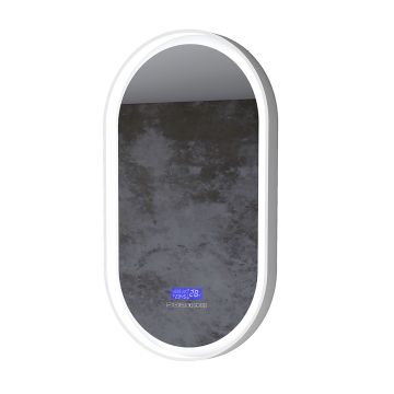 Miroir intelligent 32 po x 16 po oblong en blanc mat