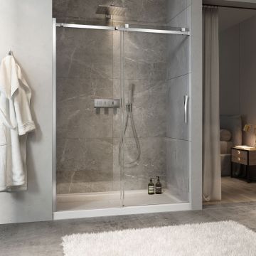 Porte de douche Minia 60 po en alcôve Chrome