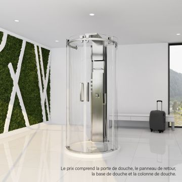 Porte de douche Piazza autoportante 42 po x 42 po Chrome