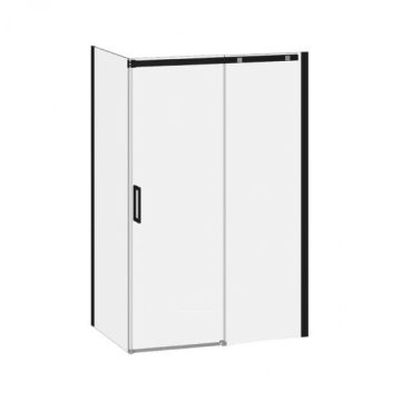 Porte de douche coulissante Vivio 48 po x 32 po x 75 po Noir et chrome