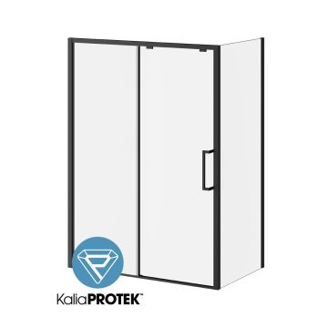Ikonik 60 po x 79 po porte de douche coulissante avec panneau de retour 36 po