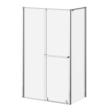 Porte de douche coulissante Balancia 48 po x 79 po avec panneau de retour 32 po