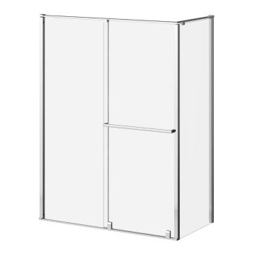 Porte de douche coulissante Balancia 60 po x 79 po avec panneau de retour de 32 po