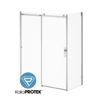 Porte de douche coulissante Koncept Evo 60 po x 77 po avec panneau de retour 32 po Chrome