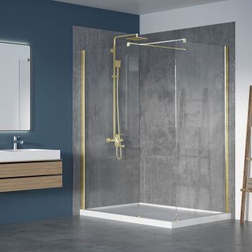 Écran de douche 42 po x Walk-in 42 po or brossé en coin en or brossé