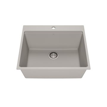 Évier de cuisine Bacia 25 po encastré Granistone Gris galet