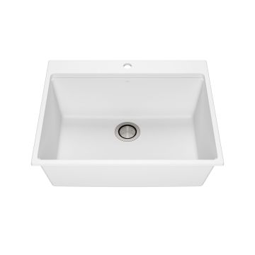 Évier de cuisine Bacia 27 po Encastré Granistone Blanc sable