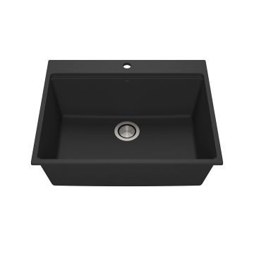 Évier de cuisine Bacia 27 po Encastré Granistone Noir onyx