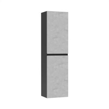 Armoire murale Sidney 16x59" Noir mat et Gris ciment