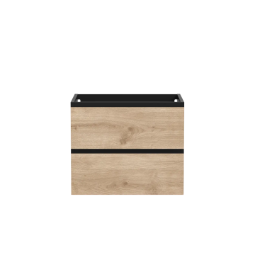 Vanité Sidney 24" Noir mat et chêne contemporain