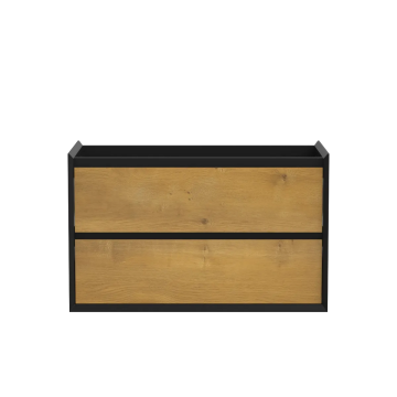 Meuble vanité Nairobi 36" Noir mat et Chêne naturel