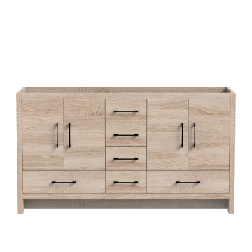 Meuble vanité double Baja 60" Chêne blanc