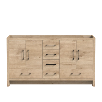 Meuble vanité double Baja 60" Chêne contemporain