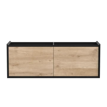Meuble vanité Dakar 60" Noir mat et Chêne contemporain