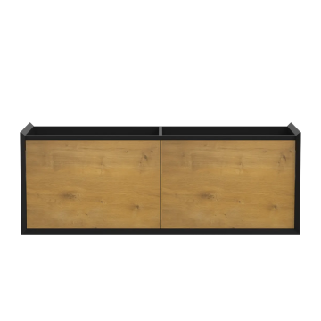 Meuble vanité Dakar 60" Noir mat et Chêne naturel