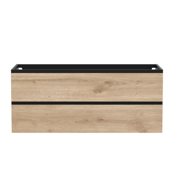Meuble vanité Sidney 48" Noir mat et Chêne contemporain