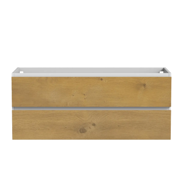 Meuble vanité Sidney 48" Blanc mat et Chêne naturel