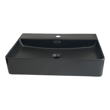 Vasque O B20 noir mat en porcelaine vitrifiée