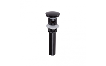 Drain de lavabo à bouton poussoir avec renvoi noir mat en acier inoxydable