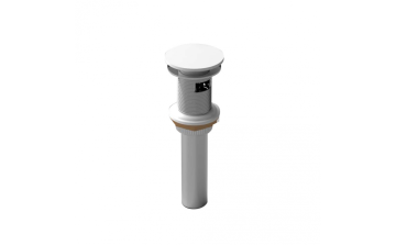 Drain de lavabo à bouton poussoir avec renvoi blanc mat en acier inoxydable