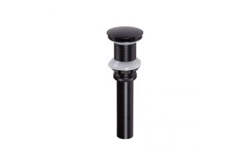 Drain de lavabo à bouton poussoir sans renvoi noir mat en acier inoxydable