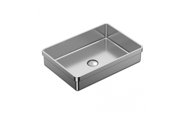 Lavabo semi-encastré Sanaga l 20 po en acier inoxydable
