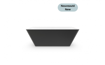 Baignoire autoportante murale Calla 59 II en acrylique noir mat