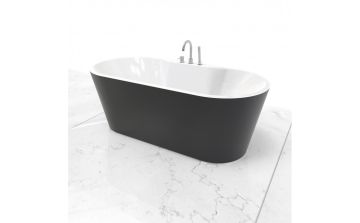 Baignoire autoportante Origan II 63 po 2 places en acrylique noir mat