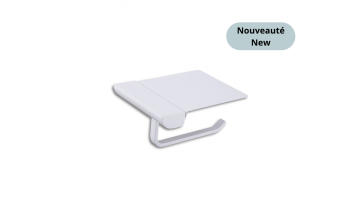 Tablette porte-papier de toilette murale Vasco en acier inoxydable blanc mat