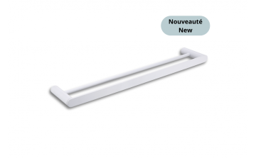 Porte-serviettes murale double Nova 23 po en acier inoxydable blanc mat