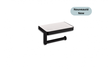 Tablette porte-papier de toilette murale Aurea en acier inoxydable noir mat