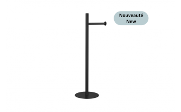 Porte-papier de toilette sur pied Ilma en acier inoxydable noir mat