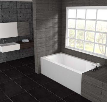 Baignoire alcôve Pure 603016 6030 Drain Droite blanc. Profondeur = 16 po