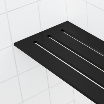 Tablette de coin pour douche carrelée 4 po x 8 po noir mat