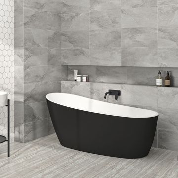 Baignoire autoportante Issa 59 1/2 po en acrylique noir mat