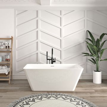 Baignoire autoportante Nansa 60 po en acrylique blanc lustré