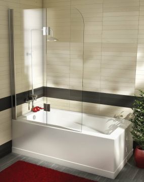 Écran de bain 45" x 55"H, panneau rond