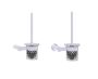 montage muraled ensemble brosse de toilette with verre givré Bowl PORTO 137610 chrome poli