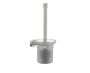 montage muraled ensemble brosse de toilette with verre givré OSLO 144610 nickel brossé