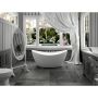 Baignoire autoportante Murano F1 3466 AFR blanche en acrylique avec drain central et système Mass-Air