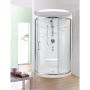 Porte de douche coulissante Nice 32 x 32 x 71 po, pour installation en coin avec verre clair et fini chrome
