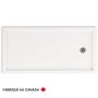 Base de douche Zen 6030 blanche pour alcôve en acrylique avec drain à droite