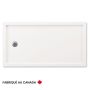 Base de douche Zen 6032 blanche pour alcôve en acrylique avec drain à gauche