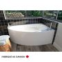 Wind 6036 Baignoire blanche en coin en acrylique avec drain à droite et système Whirlpool, Mass-Air & Activ-air