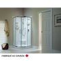 Douche Sacha 4040 blanche Néo-Ronde en coin en acrylique deux pièces avec drain central